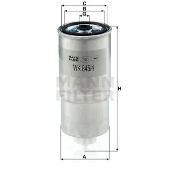 Filtre à carburant MANN-FILTER WK 845/4