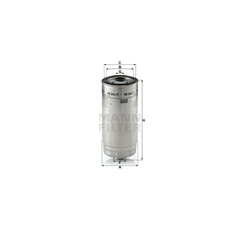 Filtre à carburant MANN-FILTER WK 845/9