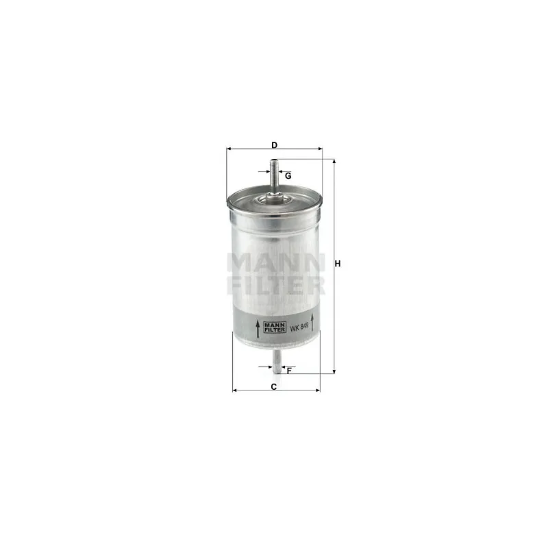 Filtre à carburant MANN-FILTER WK 849