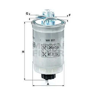 Filtre à carburant MANN-FILTER WK 851