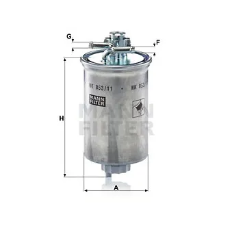 Filtre à carburant MANN-FILTER WK 853/11