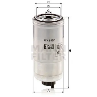 Filtre à carburant MANN-FILTER WK 853/8