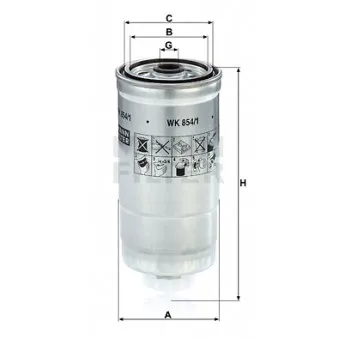 Filtre à carburant MANN-FILTER WK 854/1