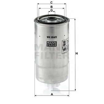 Filtre à carburant MANN-FILTER WK 854/3