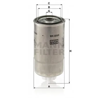 Filtre à carburant MANN-FILTER WK 854/4