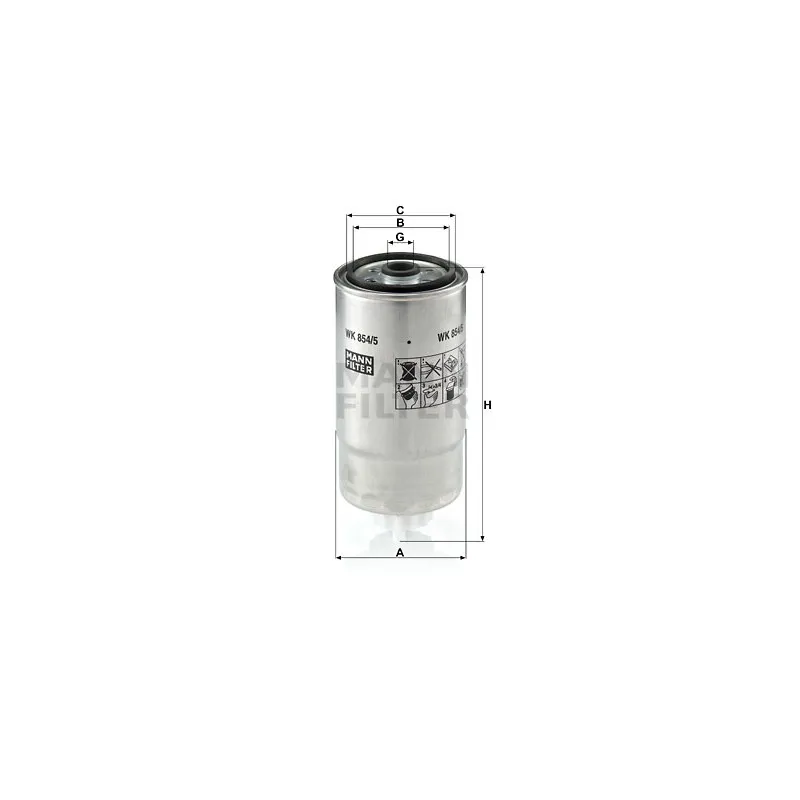 Filtre à carburant MANN-FILTER WK 854/5