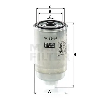 Filtre à carburant MANN-FILTER WK 854/6