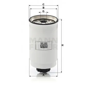 Filtre à carburant MANN-FILTER WK 880