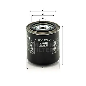 Filtre à carburant MANN-FILTER WK 920/3