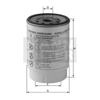 Filtre à carburant MANN-FILTER WK 924/1 x