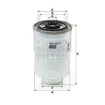 Filtre à carburant MANN-FILTER WK 940/11 x