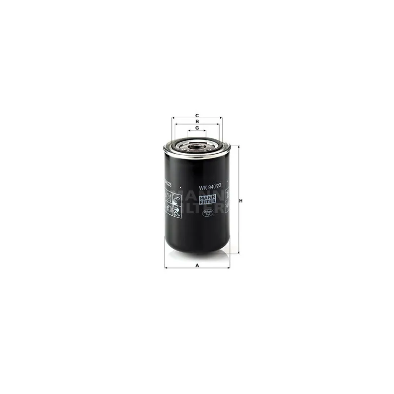 Filtre à carburant MANN-FILTER WK 940/23