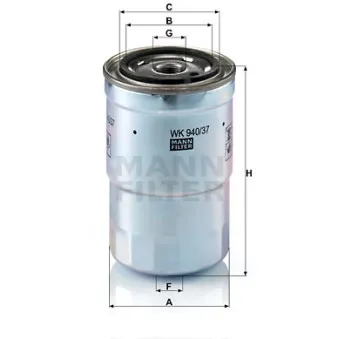Filtre à carburant MANN-FILTER WK 940/37 x