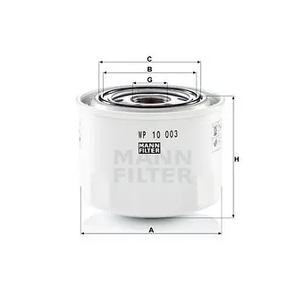Filtre à huile MANN-FILTER WP 10 003