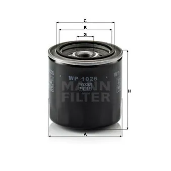 Filtre à huile MANN-FILTER WP 1026