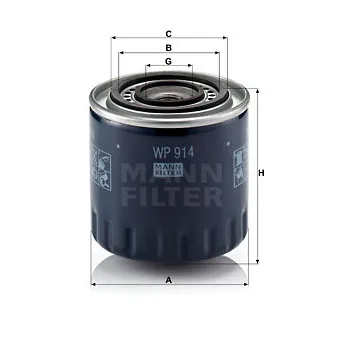 Filtre à huile MANN-FILTER WP 914