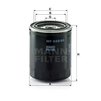 Filtre à huile MANN-FILTER WP 928/80