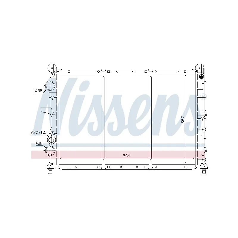 Radiateur, refroidissement du moteur NISSENS 60023