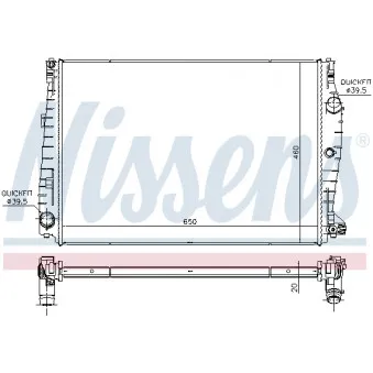 Radiateur, refroidissement du moteur NISSENS 60069