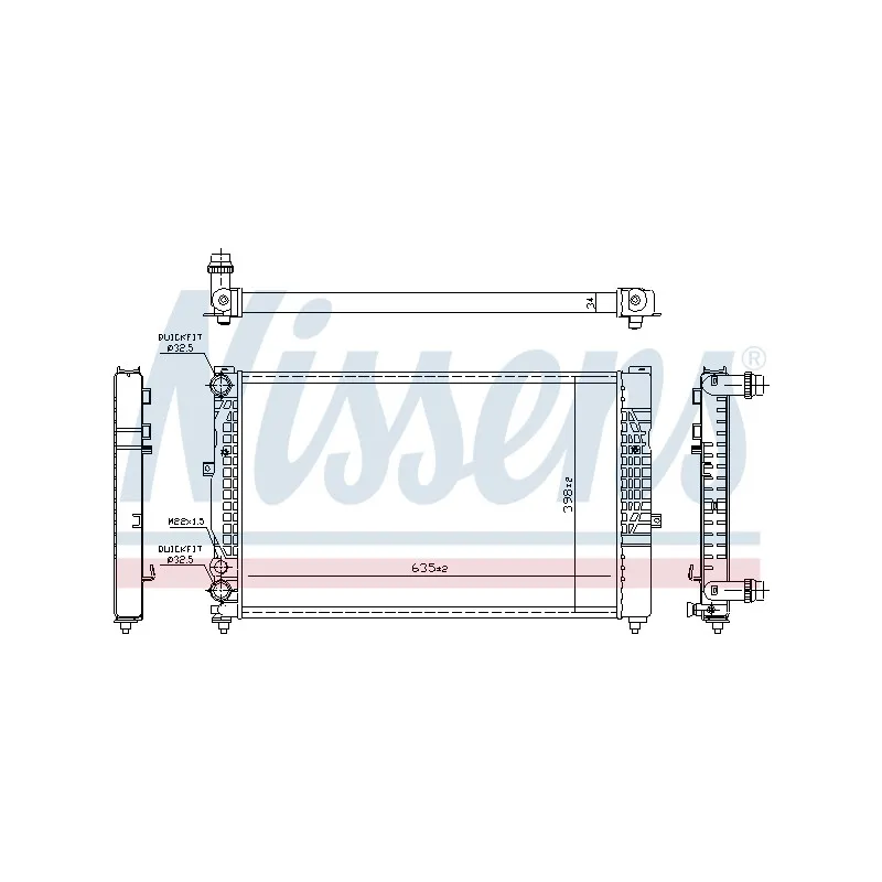 Radiateur, refroidissement du moteur NISSENS 60489