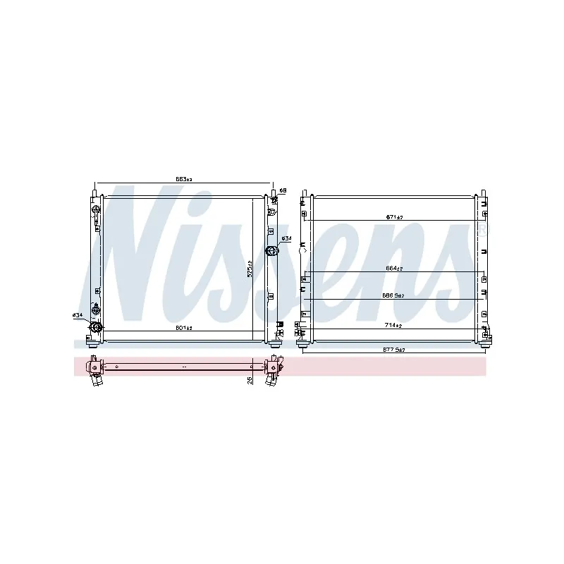 Radiateur, refroidissement du moteur NISSENS 606150