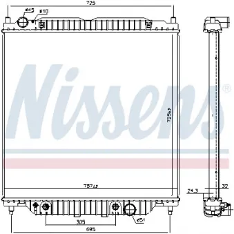 Radiateur, refroidissement du moteur NISSENS 606157