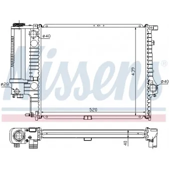 Radiateur, refroidissement du moteur NISSENS 60615A