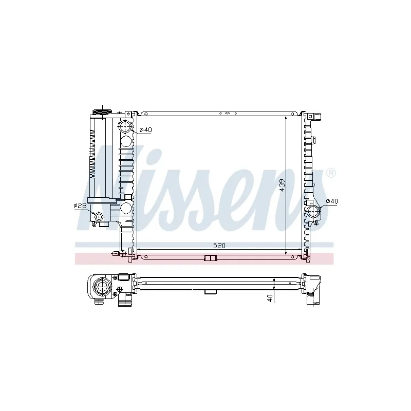 Radiateur, refroidissement du moteur NISSENS 60615A