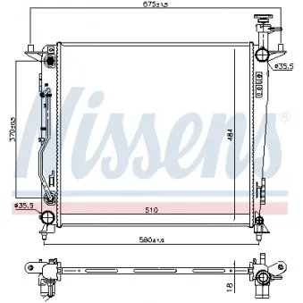 Radiateur, refroidissement du moteur NISSENS 606428