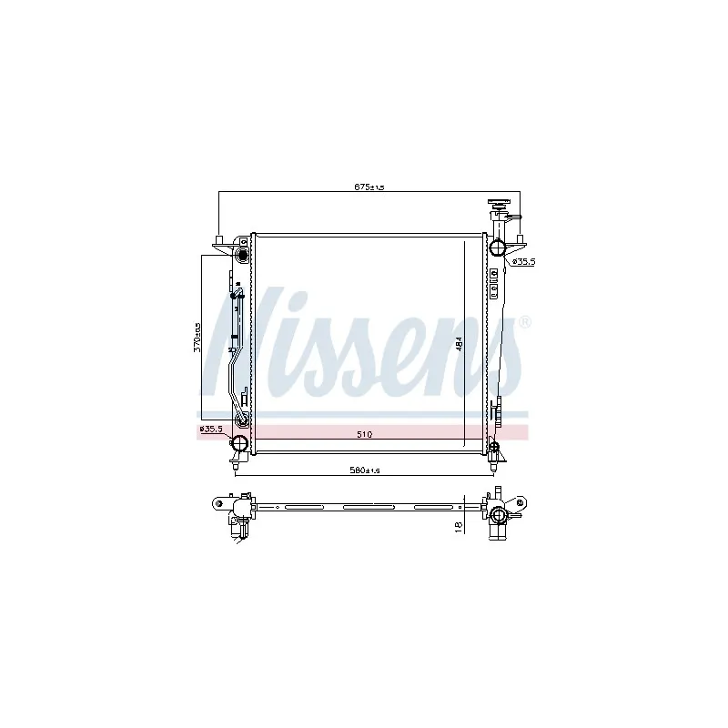 Radiateur, refroidissement du moteur NISSENS 606428
