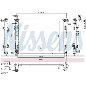 Radiateur, refroidissement du moteur NISSENS 606475