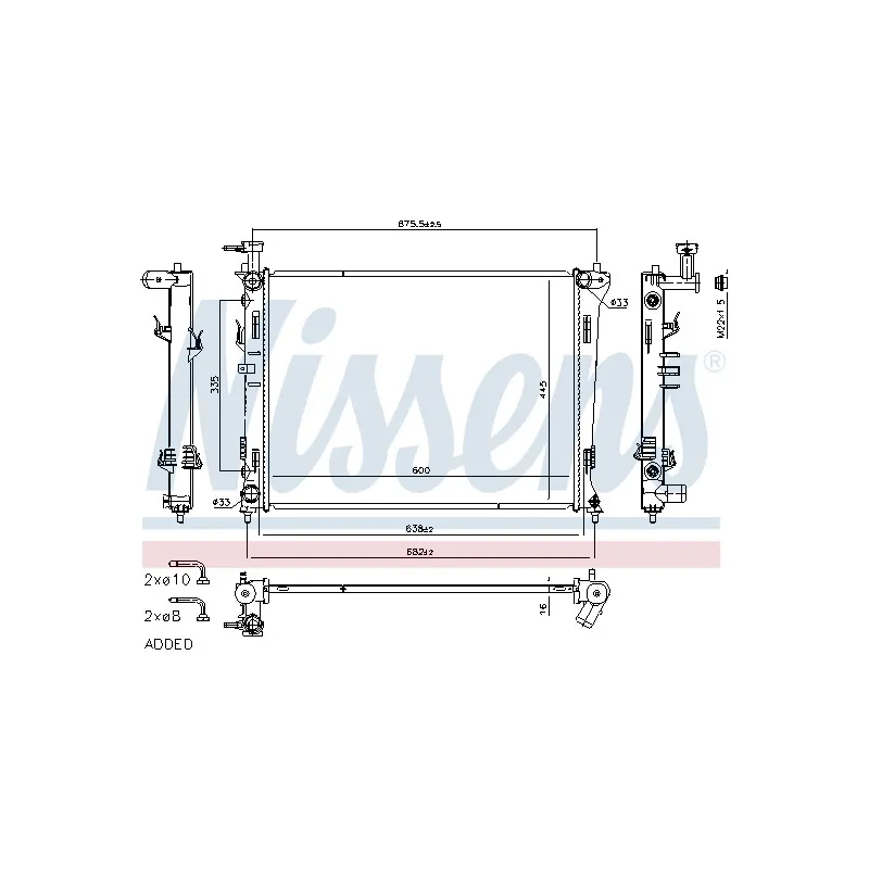 Radiateur, refroidissement du moteur NISSENS 606475