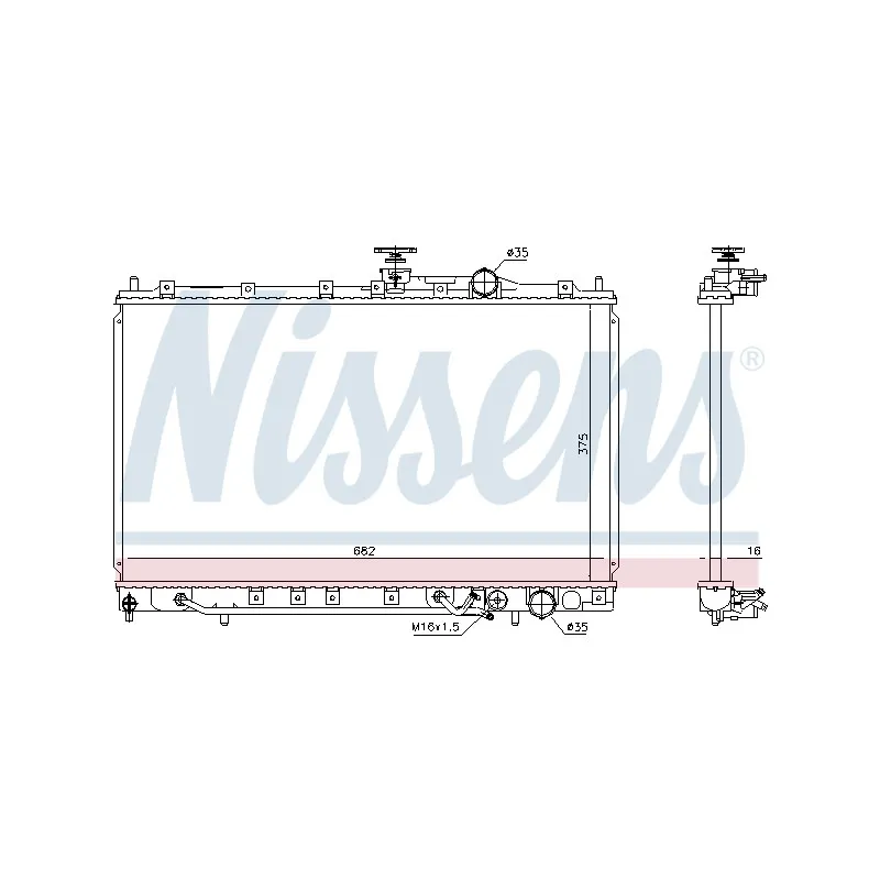 Radiateur, refroidissement du moteur NISSENS 606650