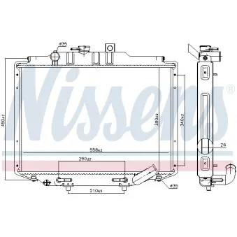Radiateur, refroidissement du moteur NISSENS 606672