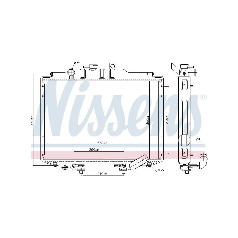 Radiateur, refroidissement du moteur NISSENS 606672