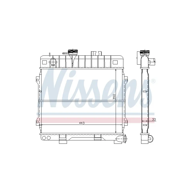 Radiateur, refroidissement du moteur NISSENS 60678