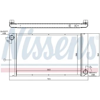 Radiateur, refroidissement du moteur NISSENS 60765