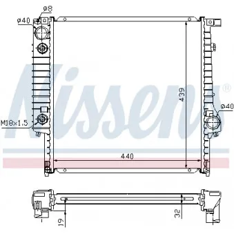 Radiateur, refroidissement du moteur NISSENS 60791A