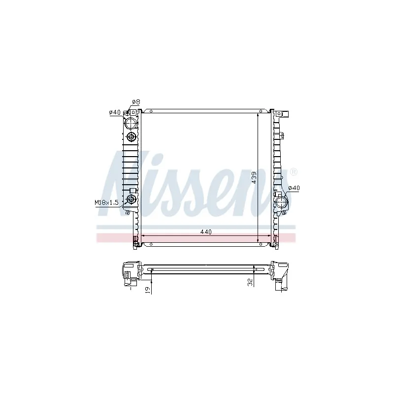 Radiateur, refroidissement du moteur NISSENS 60791A