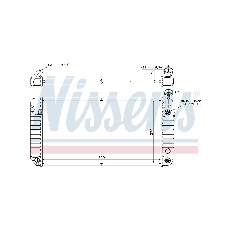 Radiateur, refroidissement du moteur NISSENS 60895A