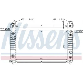 Radiateur, refroidissement du moteur NISSENS 60915