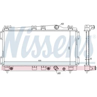 Radiateur, refroidissement du moteur NISSENS 61012