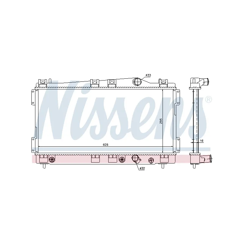 Radiateur, refroidissement du moteur NISSENS 61012