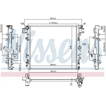 Radiateur, refroidissement du moteur NISSENS 61037