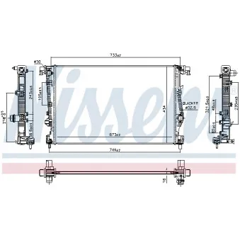 Radiateur, refroidissement du moteur NISSENS 61042