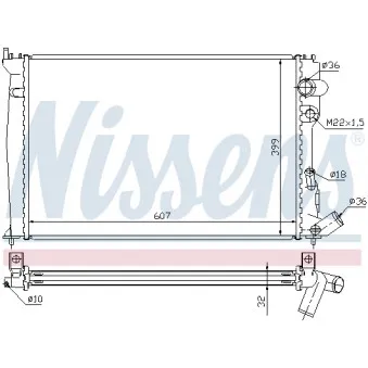 Radiateur, refroidissement du moteur NISSENS 61302A