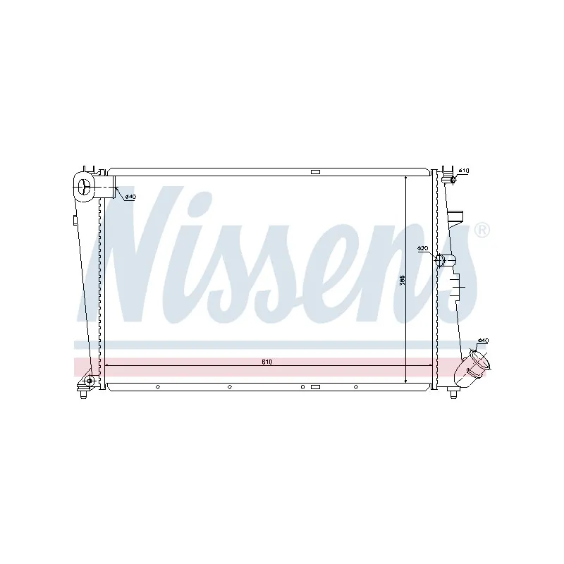 Radiateur, refroidissement du moteur NISSENS 61304
