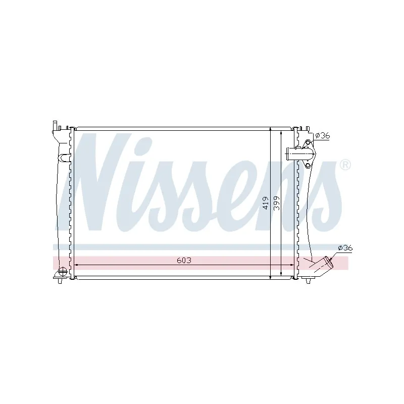 Radiateur, refroidissement du moteur NISSENS 61386