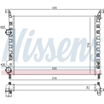 Radiateur, refroidissement du moteur NISSENS