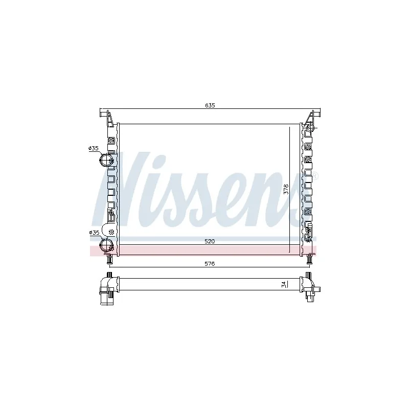 Radiateur, refroidissement du moteur NISSENS 61684